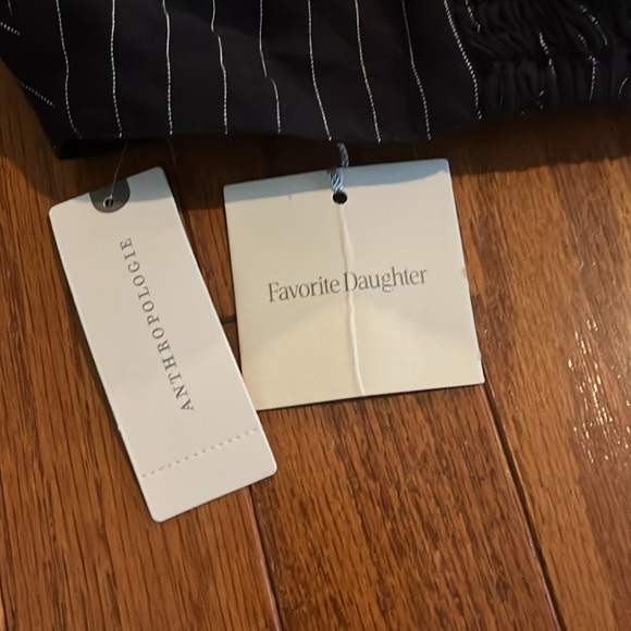 NWT Anthropologie X Favorite Daughter | Black & White Pinstripe Bra Top XS 90s - Picture 8 of 10